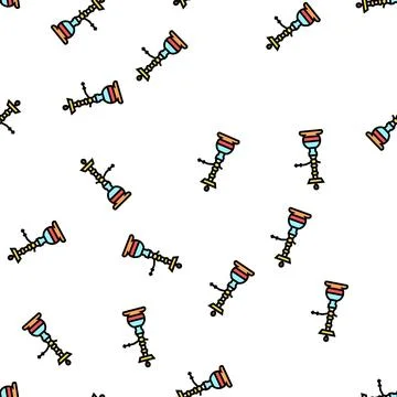 Egyptian hookah vector seamless pattern Stock Illustration