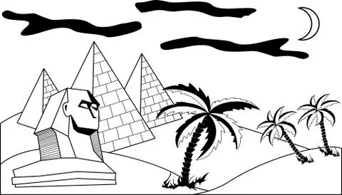 Egyptian landscape Stock Illustration