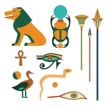 Egyptian pattern simple illustration on white background Illustrazione stock