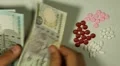 Egyptian Pound EGP, Counting Drugs and Money, Health Care, Colorful Pills HD Footage