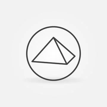 Egyptian Pyramid in Circle vector Egypt History thin line round icon Ilustración de archivo