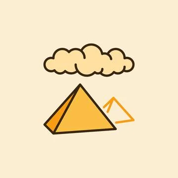 Egyptian Pyramids and Cloud vector Egypt History concept colored icon Illustrazione stock