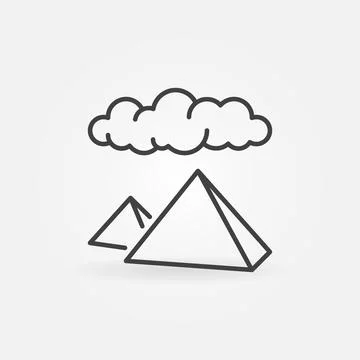 Egyptian Pyramids and Cloud vector Egypt History concept thin line icon Illustrazione stock