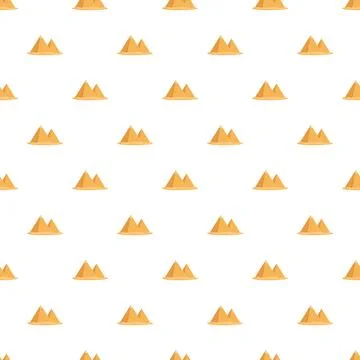 Egyptian pyramids repeating pattern on white background Stock Illustration