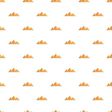 Egyptian pyramids seamless repeating pattern on white background Illustrazione stock