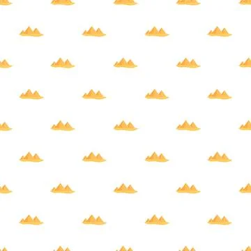 Egyptian pyramids seamless repeating pattern on white background Stock Illustration