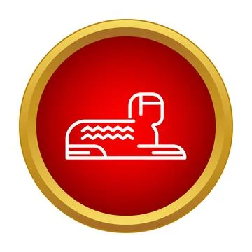 Egyptian sphinx mythical creature vector icon on red background Stock Illustration