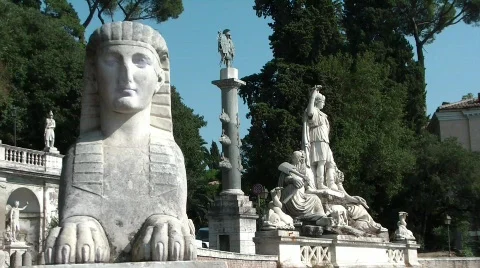 Egyptian statue Stock Footage 526697