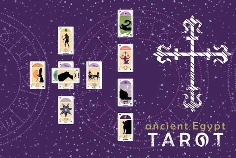 Egyptian tarot Stock Illustration
