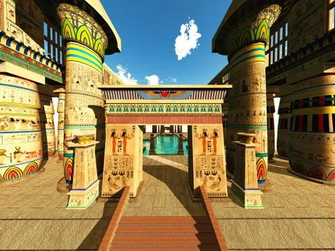 Egyptian temple Illustrazione stock