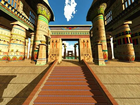 Egyptian temple Stock Illustration