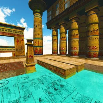 Egyptian temple Stock Illustration