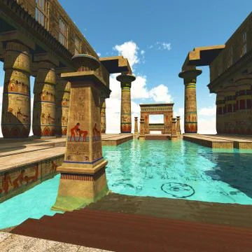 Egyptian temple Stock Illustration