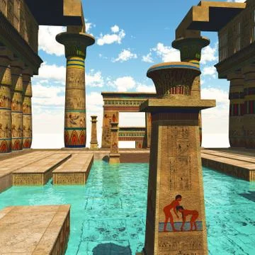 Egyptian temple Stock Illustration