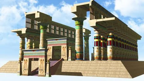 Egyptian temple 스톡 일러스트
