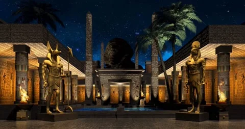 Egyptian temple Left Stock Footage 145437018