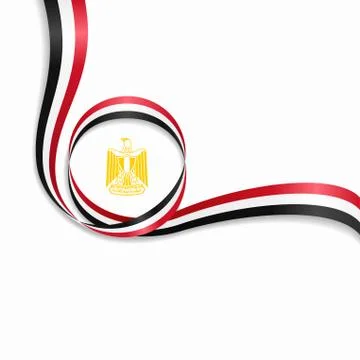 Egyptian wavy flag background. Vector illustration. Stock Illustration