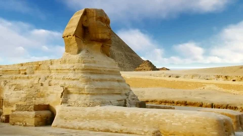 Egypt,Sphinx at sunny day,clouds running Stock Footage 91220974