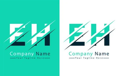 EH Letter Logo Design Concept. Vector Logo Illustration Stock Illustration