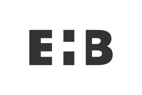 EHB logo design. Initial letter E H B bold font style for tech startups, co.. Illustrazione stock