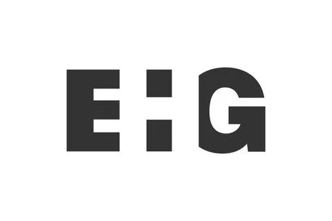 EHG logo design. Initial letter E H G bold font style for tech startups, co.. Stock Illustration