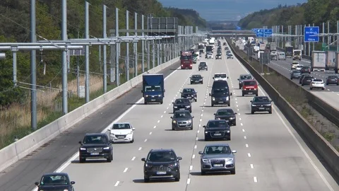 EHighway on German motorway A5 Stock Footage 107780018