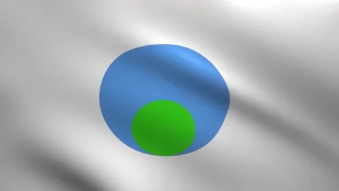 Ehime Prefecture Emblem Flag Waving Loop 4K – Historical Ehime Flag Animation Vídeos de archivo 336127734