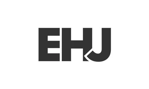 EHJ logo design template with strong and modern bold text. Initial based ve.. Stock Illustration