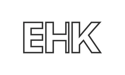 EHK logo design template with strong and modern bold text. Initial based ve.. Stock Illustration