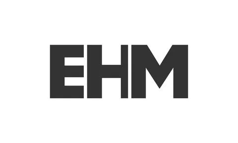 EHM logo design template with strong and modern bold text. Initial based ve.. Stock Illustration