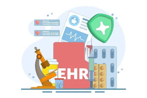 EHR - Electronic Medical Record 스톡 일러스트
