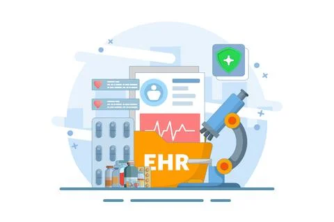 EHR - Electronic Medical Record Stock Illustration