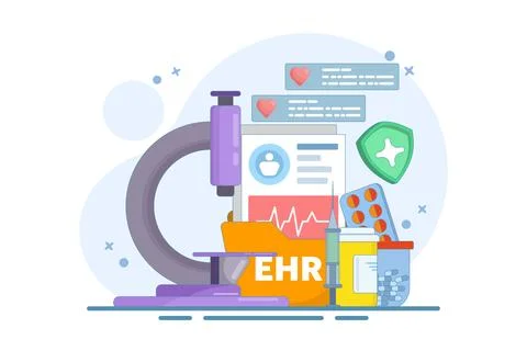 EHR - Electronic Medical Record 스톡 일러스트