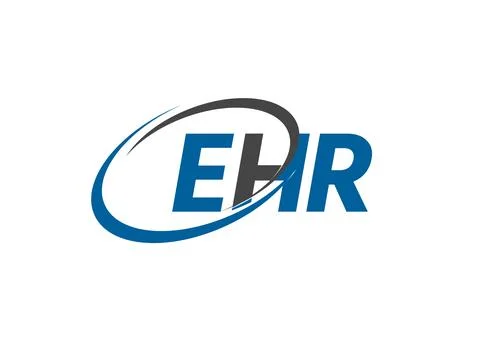 EHR letter creative modern elegant logo design Stock Illustration