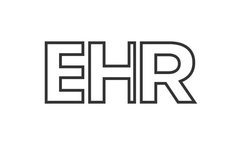 EHR logo design template with strong and modern bold text. Initial based ve.. Stock Illustration