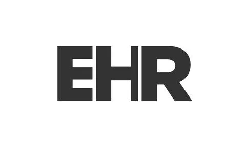 EHR logo design template with strong and modern bold text. Initial based ve.. 스톡 일러스트