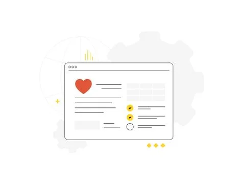 EHR software development boosts electronic health records with secure compliance Stock Illustration