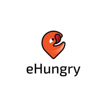 EHungry logo design template unique Stock Illustration