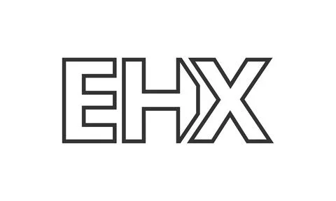 EHX logo design template with strong and modern bold text. Initial based ve.. 库存插图