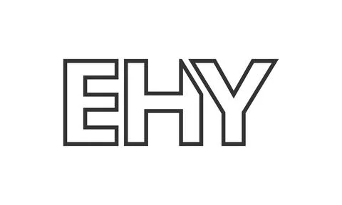 EHY logo design template with strong and modern bold text. Initial based ve.. Stock Illustration