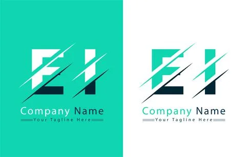 EI Letter Logo Vector Design Template Elements Stock Illustration