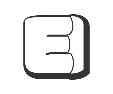 EI logo, bubble comic lettering, rounded in graffiti style black and white .. イラスト素材