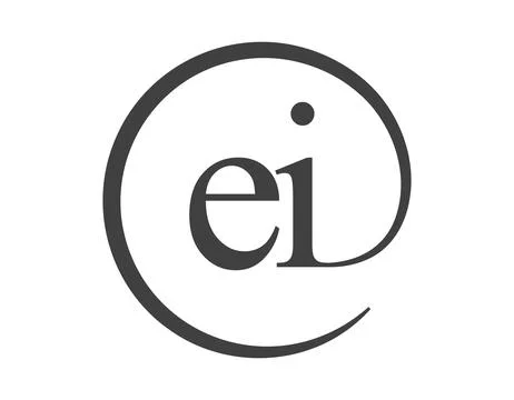 EI logo from two letter with circle shape email sign style. E and I round l.. 스톡 일러스트
