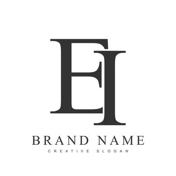EI trendy logotype template. Initial letter e and i classic font style. Cre.. Stock Illustration