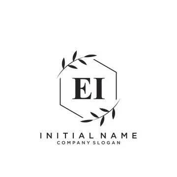 EI ZA Initial handwriting logo design Stock Illustration