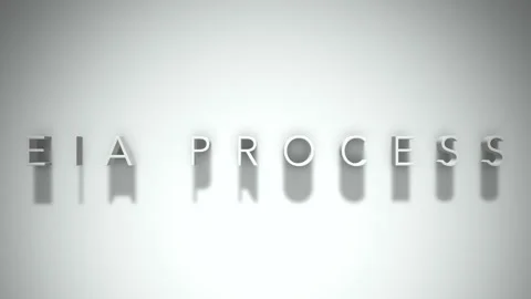 EIA Process 3D title animation with shadows on a white background Stock Footage 296543123