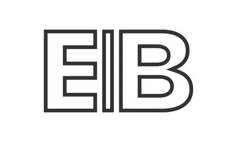 EIB logo design template with strong and modern bold text. Initial based ve.. Illustrazione stock