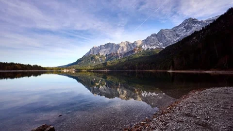 Eibsee and Zugspitze timelapse Stock Footage 337140956