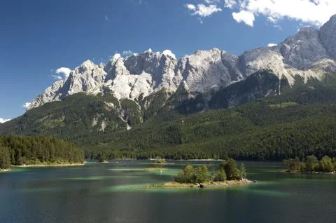 Eibsee an der Zugspitze Stock Photos