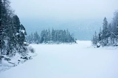 Eibsee winter Stock Photos